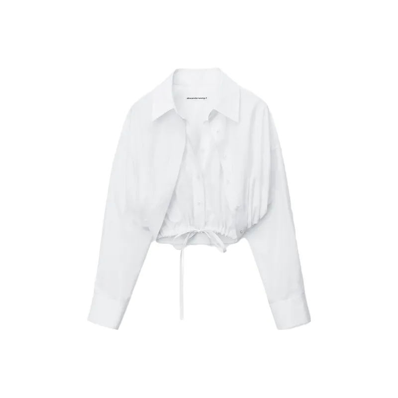 Alexander Wang Layered Long Sleeved Cropped Shirt-0
