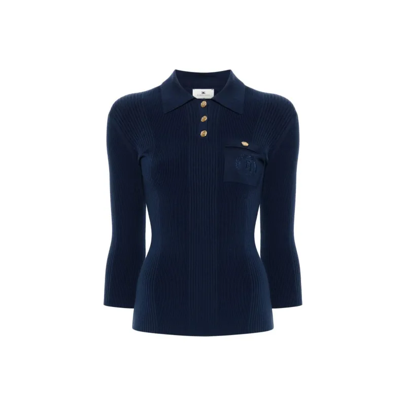 Elisabetta Franchi Logo embroidered Polo Top-0