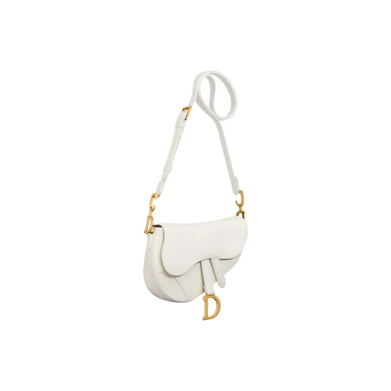 DIOR Saddle Cow Leather Saddle Bag, Shoulder Bag, Crossbody Bag Mini Women's Milk White-1