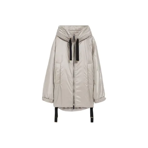 MAXMARA THE CUBE Greenfe Collection Water-Repellent Canvas Jacket Jackets Coats Women's Light Gray