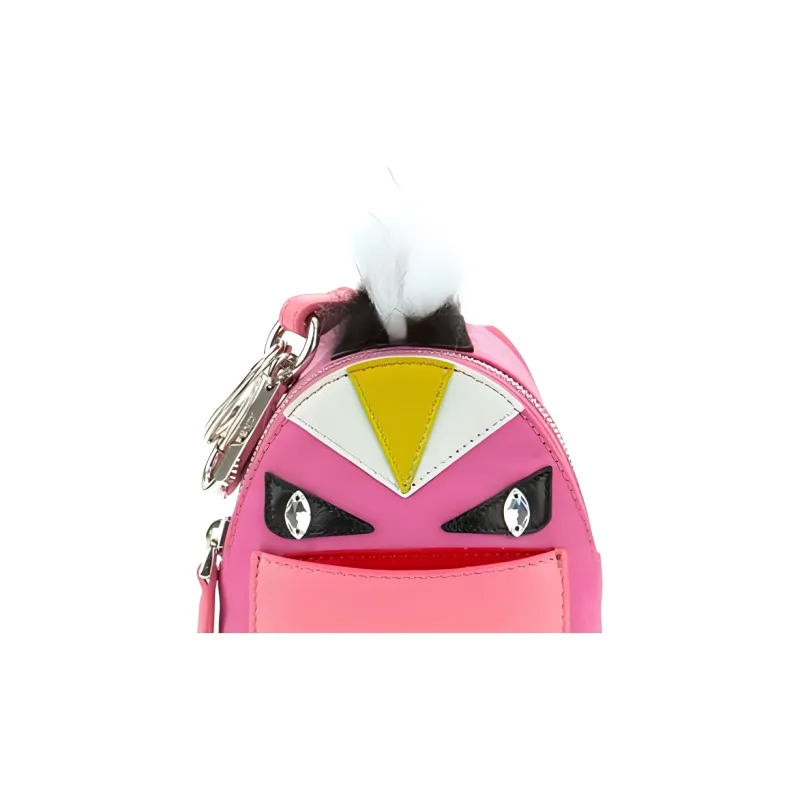 FENDI Nibu With Fox Fur Accessory Bag Backpack Women's Pink-3