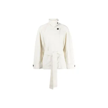 LOW CLASSIC Raglan-sleeve Belted Trench Coat