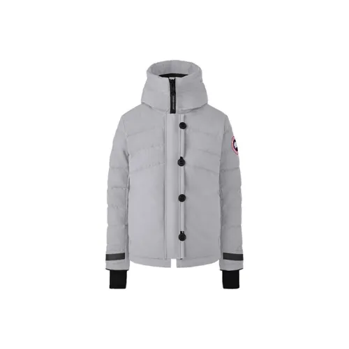 Canada Goose Elmvale Series FW21 Solid Color Hooded Down Jacket Women's Silver Radiance