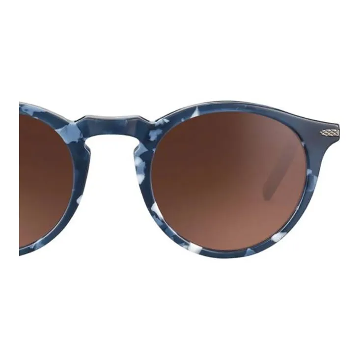 Serengeti Round Sunglasses Unisex Blue-2