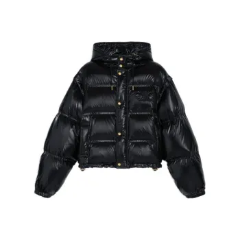 CELINE Cropped Triomphe Down Jacket In Lightweight Nylon