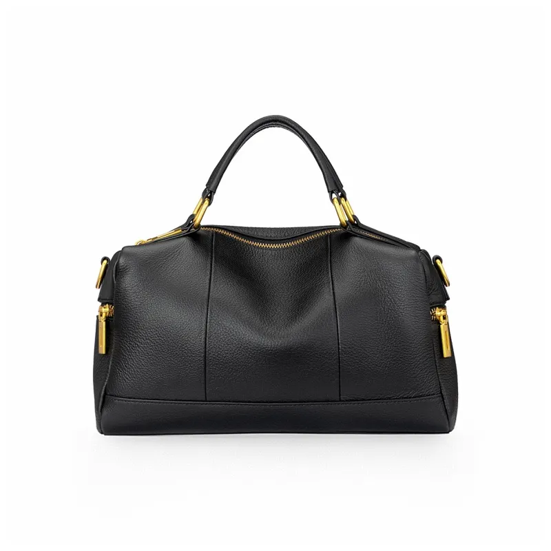 ROBERTA DI CAMERINO Cow Leather Mommy Bag Handbag Women's Black Gold/Elephant Gray-0
