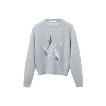 OVV Knitwear Women's Light Gray Pattern B0
