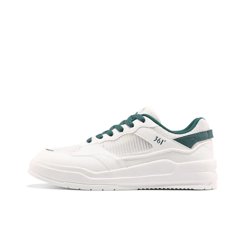 361° Air Force One Slip Resistant Cushioning Low Top Skateboard Shoes Men's White Green-0