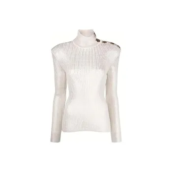 BALMAIN FW21 Slim Fit Sweater Women's Silver