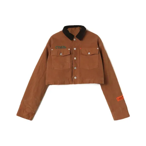 HERON PRESTON Ctnmb Cropped Canvas Jacket 'Tobacco'