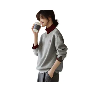Oudifu Sweatshirt Women's Gray & Fuchsia