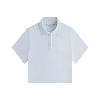 KITH Women's 2024 Summer Collection SS24 Laramie Cropped Polo Polo Shirt Women's Light Blue