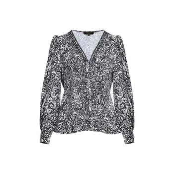 BESIONIA SS23 Shirt Women's Black And White Pattern
