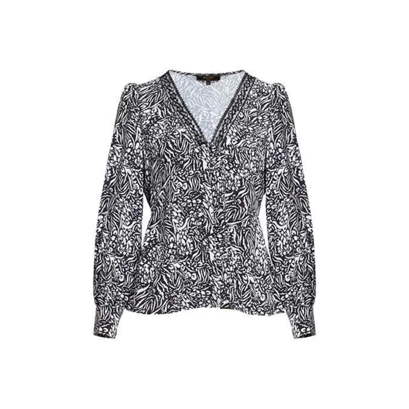 BESIONIA SS23 Shirt Women's Black And White Pattern-0