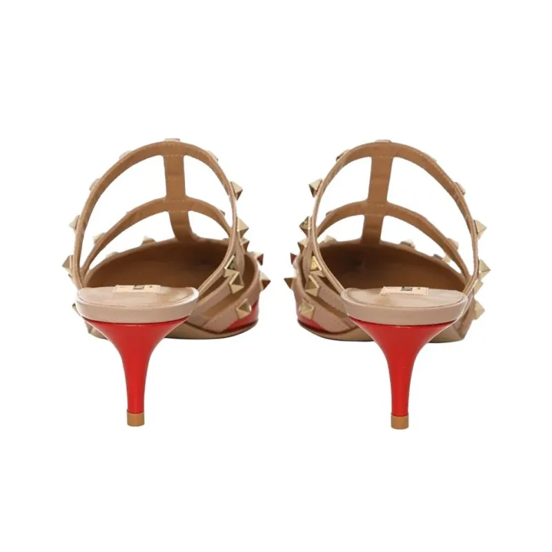 Valentino Closed Toe Slippers Women's Red-4