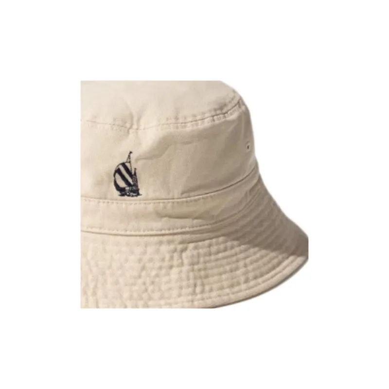 Nautica White Sail Cotton Bucket Hats Unisex Beige-1