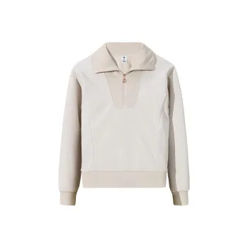 Anta Comprehensive Training Collection Sports Lifestyle Collection Sweatshirt Women's White Tea Brown