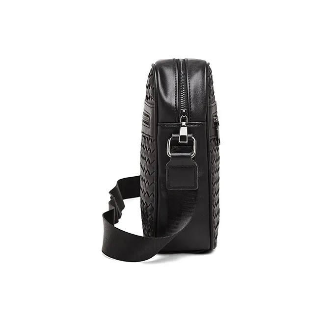 Old Man's Head Synthetic Leather Shoulder Bag, Crossbody Bag Men's Black-3