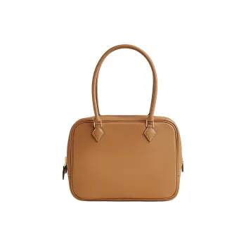 HERMES Plume Swift Calfskin Handbag Mini Women's 37 Gold Brown