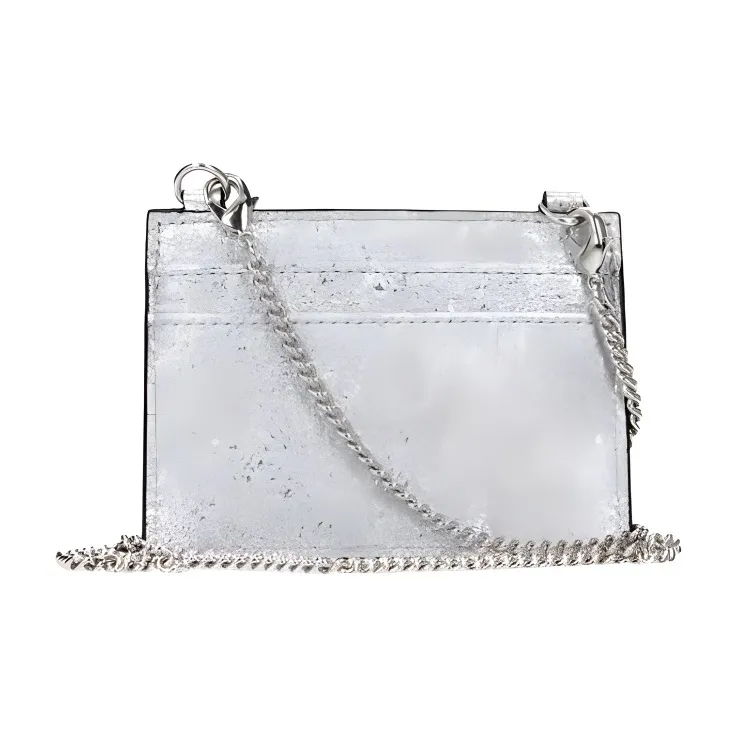 FANSIZHE Leather One Shoulder Crossbody Coin Purse Women's Silver-1
