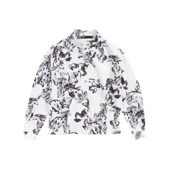 Bimba Y Lola Greyhound-print Corduroy Shirt