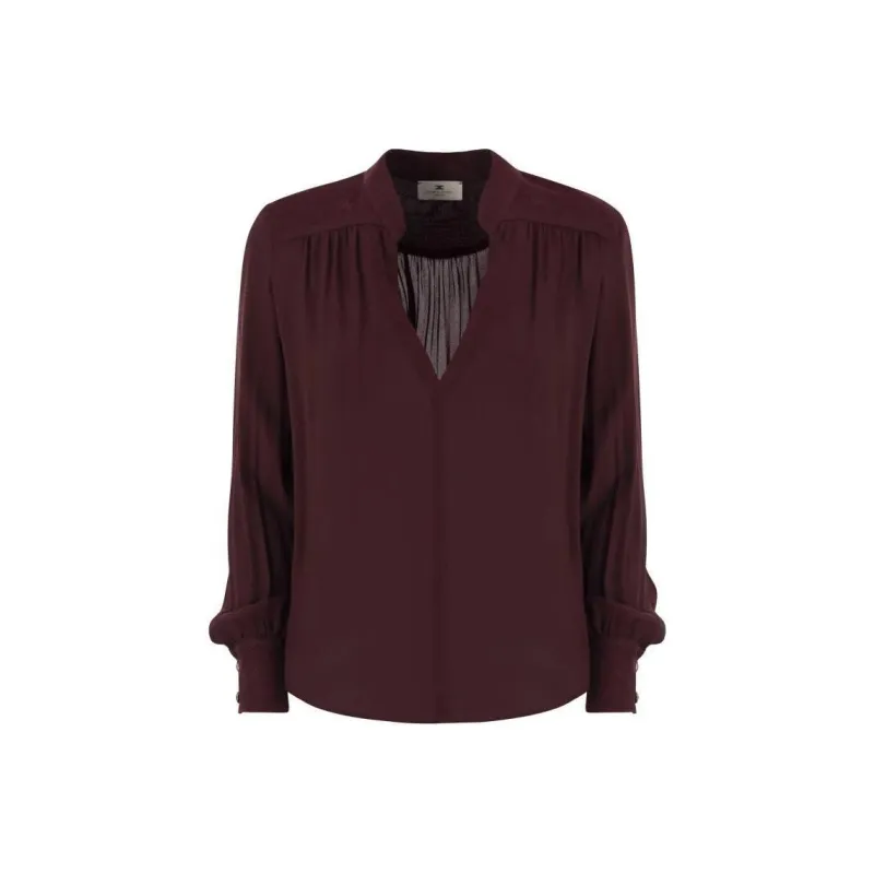 Elisabetta Franchi V Neck Ruched Blouse-0