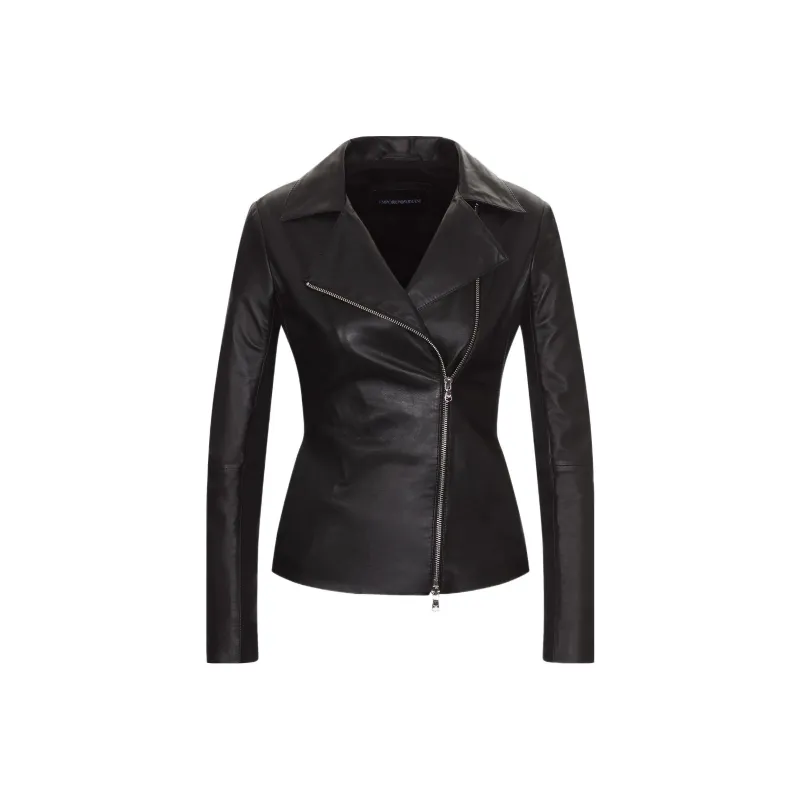 EMPORIO ARMANI Semi aniline Nappa lambskin Jacket With Jersey Inserts-0