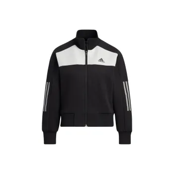 adidas Women's UST Full zip And Ribbed Stand Collar Jacket Black