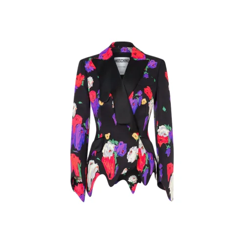 MOSCHINO Morphed Flowers Ottoman Jacket Jackets Coats Women's Black