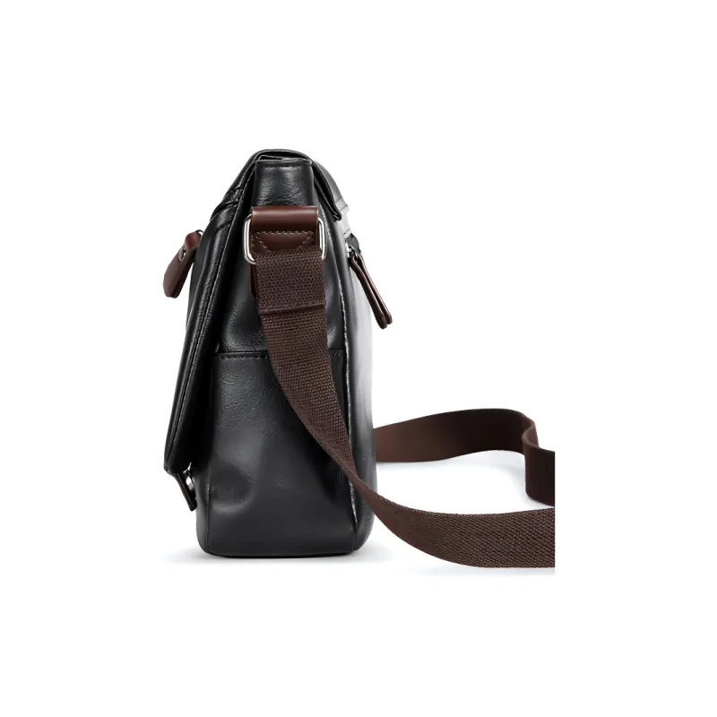 GEERDUN PU Shoulder Bag Unisex Black-2