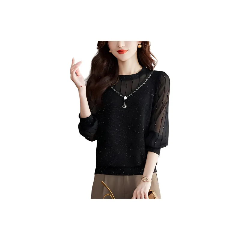 Korean Style Regular T Shirt Women's Black-0