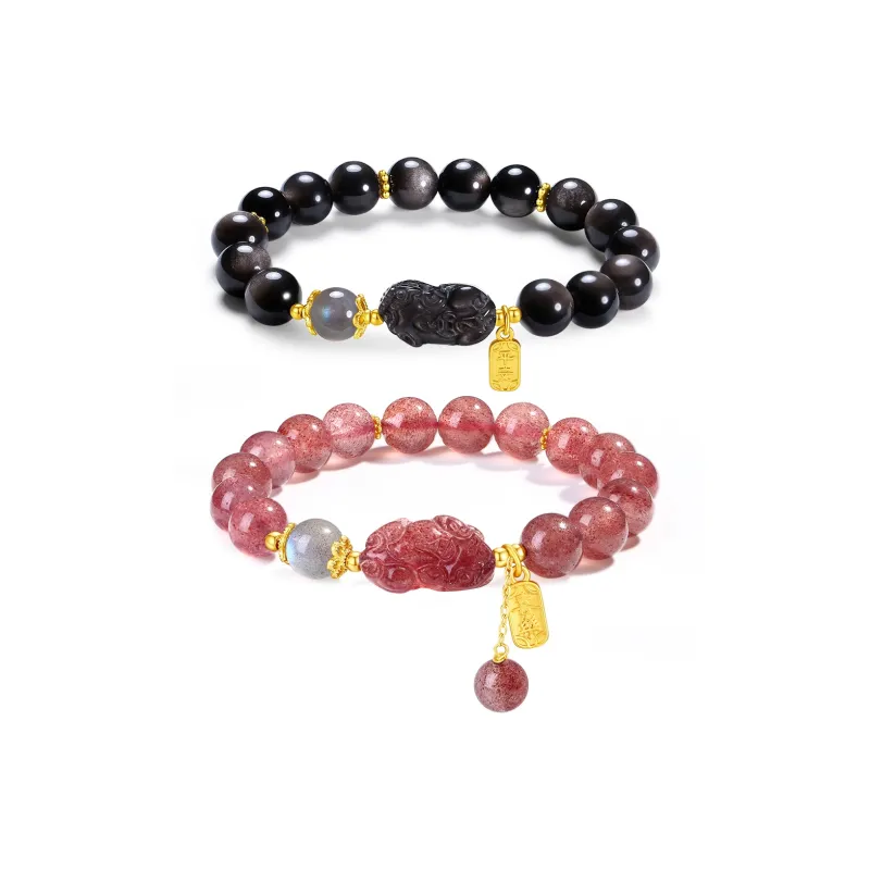PUTUOSHANWENCHUANG Obsidian Jade Bracelets Unisex-4
