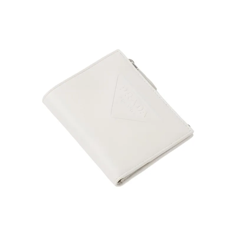 PRADA Leather Wallet Women's White-2