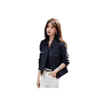 Mo Han Yi Mei Jackets Coats Women's Navy Blue