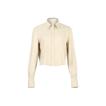 Brunello Cucinelli Gathered Cuffs Cropped Shirt