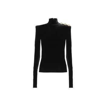 BALMAIN Long sleeve Velvet Top