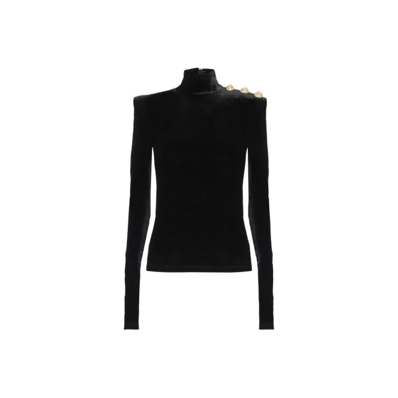 BALMAIN Long sleeve Velvet Top-0