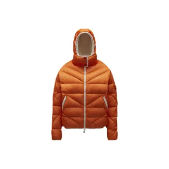 Moncler FW22 Hooded Down Jacket Women's Orange