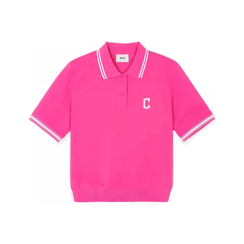 MLB ClevelandGuardians Polo Shirt Women's Pink-0