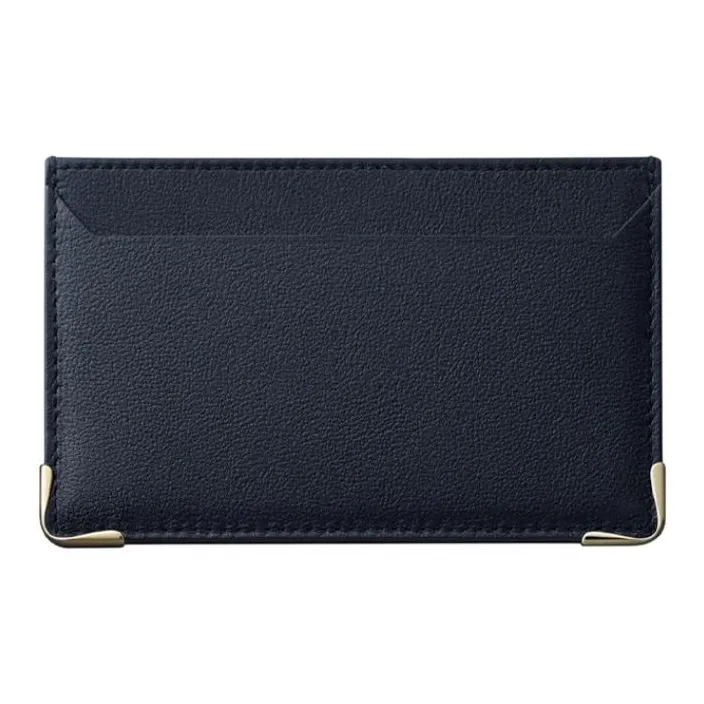 CARTIER Must De Cartier Cow Leather Card Holder Women's Midnight Blue-1