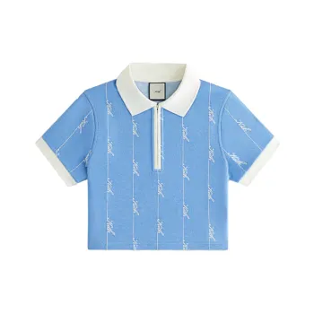 KITH Women's Taylen Pique Logo Knit Polo Calypso