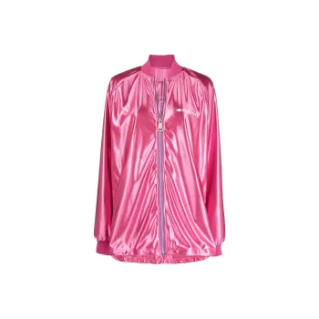 KHRISJOY Logo print Metallic Bomber Jacket