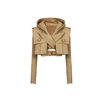 BALMAIN Hooded Cropped Jacket