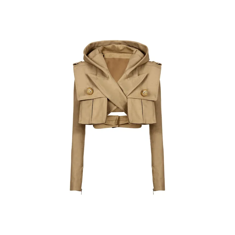 BALMAIN Hooded Cropped Jacket-0