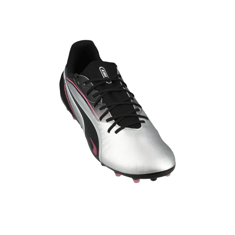 PUMA KING MATCH Anti Slip Wear Resistant Soccer Shoes Unisex Silver Gray-2