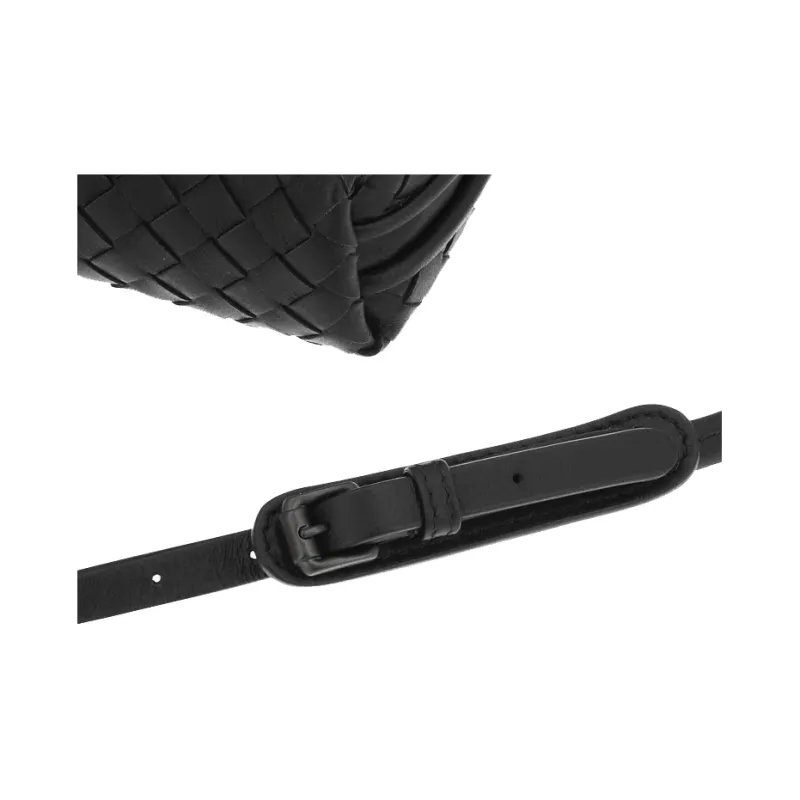 Bottega Veneta Sheepskin Shoulder Bag Women's Black-4