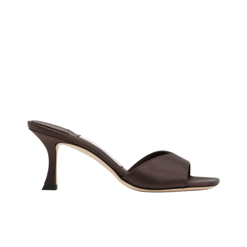 Jimmy Choo Rubber Sole Slide Slippers Women's Dark Brown-1