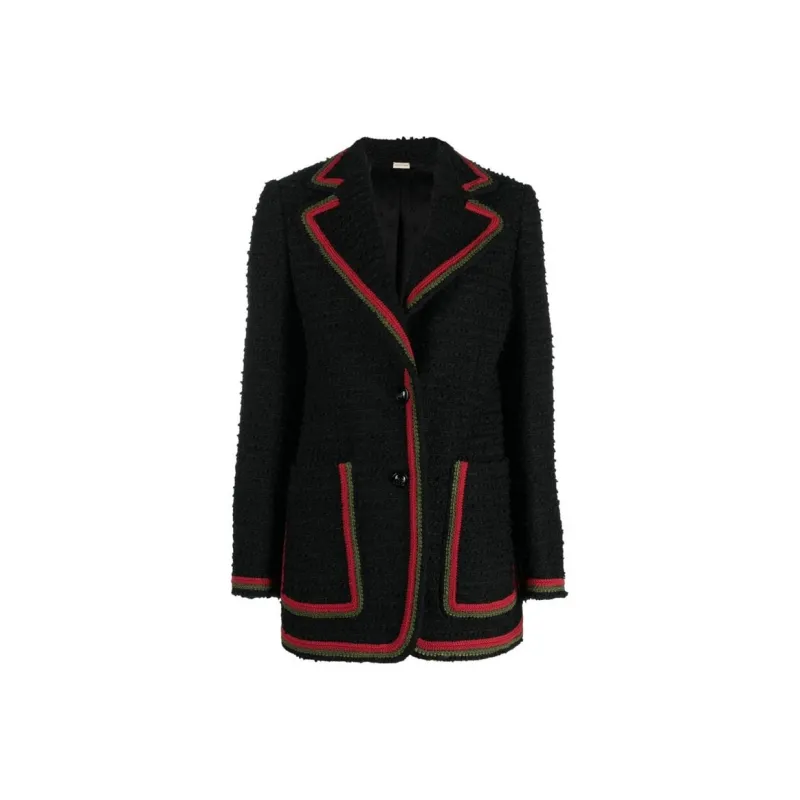 GUCCI Contrasting trim Single breasted Blazer-0