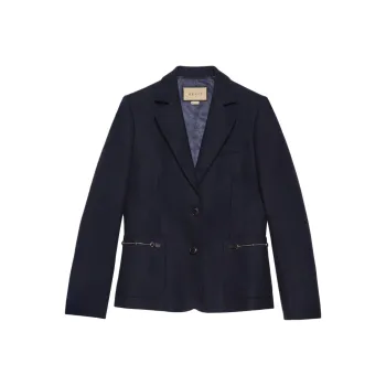 GUCCI Horsebit Detailed Buttoned Blazer