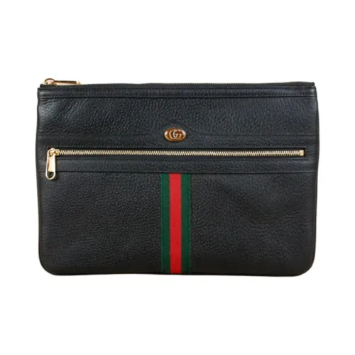 GUCCI Ophidia Calfskin Clutch Men's Black